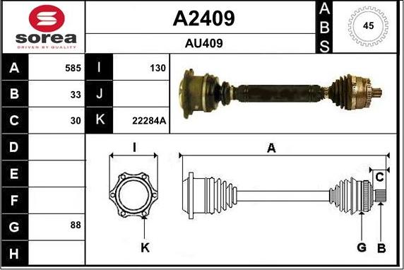 SNRA A2409 - Приводний вал autozip.com.ua