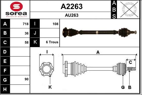 SNRA A2263 - Приводний вал autozip.com.ua