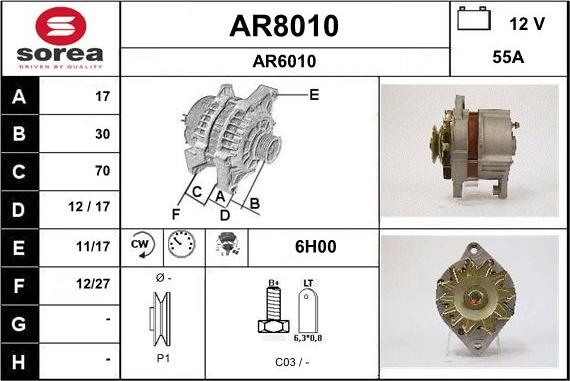 SNRA AR8010 - Генератор autozip.com.ua