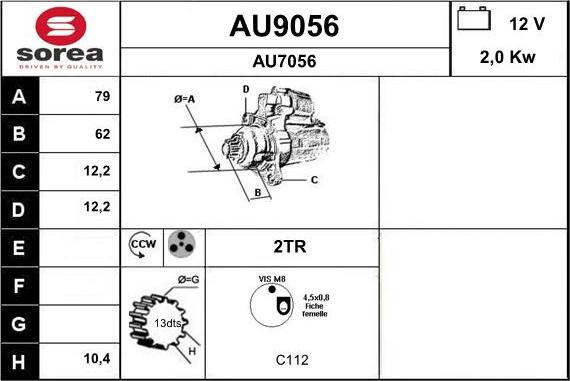 SNRA AU9056 - Стартер autozip.com.ua