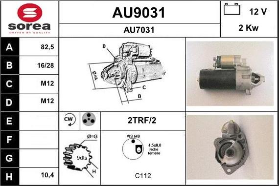 SNRA AU9031 - Стартер autozip.com.ua