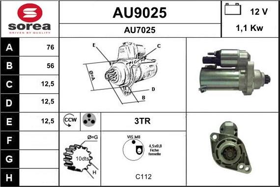 SNRA AU9025 - Стартер autozip.com.ua