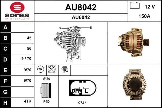 SNRA AU8042 - Генератор autozip.com.ua