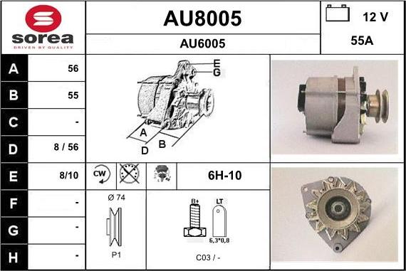 SNRA AU8005 - Генератор autozip.com.ua