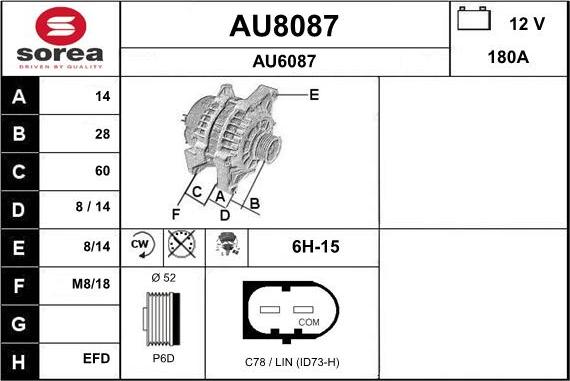 SNRA AU8087 - Генератор autozip.com.ua