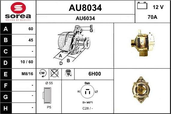 SNRA AU8034 - Генератор autozip.com.ua