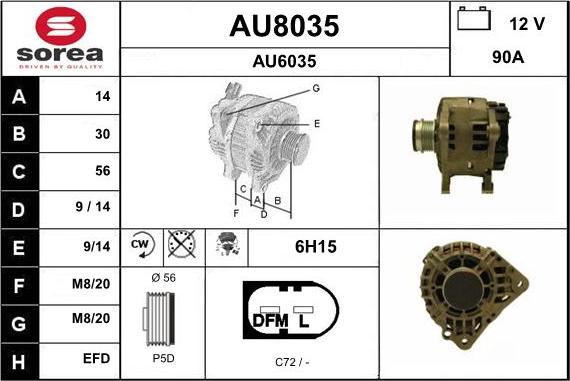 SNRA AU8035 - Генератор autozip.com.ua
