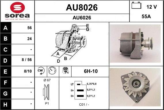 SNRA AU8026 - Генератор autozip.com.ua