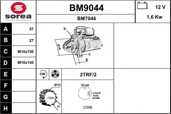 SNRA BM9044 - Стартер autozip.com.ua