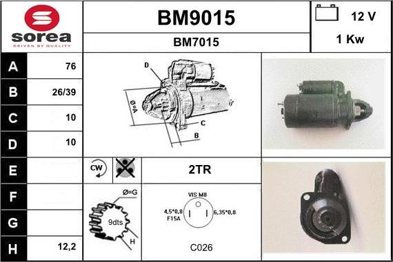 SNRA BM9015 - Стартер autozip.com.ua