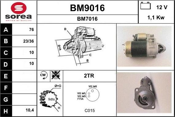 SNRA BM9016 - Стартер autozip.com.ua