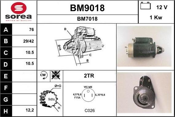 SNRA BM9018 - Стартер autozip.com.ua