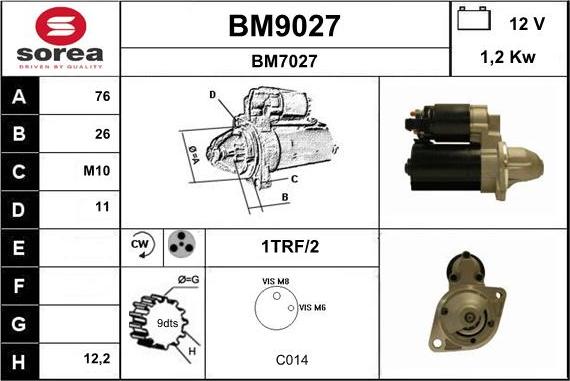 SNRA BM9027 - Стартер autozip.com.ua