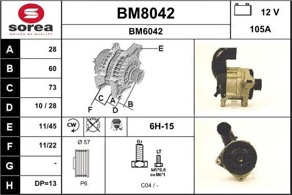 SNRA BM8042 - Генератор autozip.com.ua