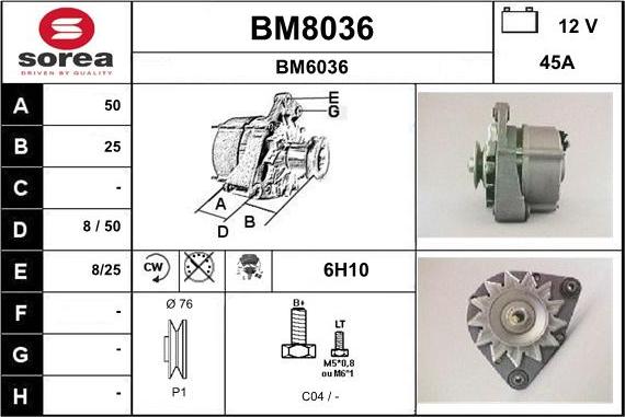 SNRA BM8036 - Генератор autozip.com.ua