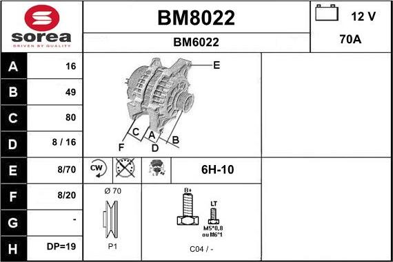 SNRA BM8022 - Генератор autozip.com.ua