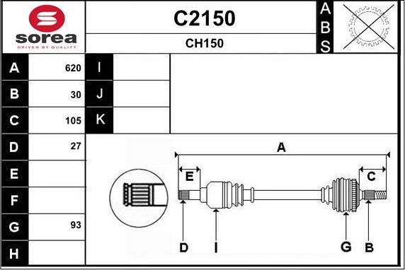 SNRA C2150 - Приводний вал autozip.com.ua