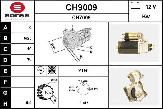 SNRA CH9009 - Стартер autozip.com.ua