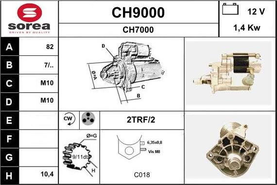 SNRA CH9000 - Стартер autozip.com.ua