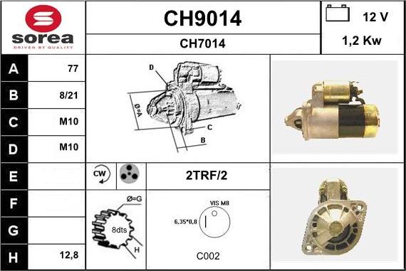 SNRA CH9014 - Стартер autozip.com.ua