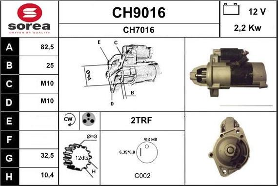 SNRA CH9016 - Стартер autozip.com.ua