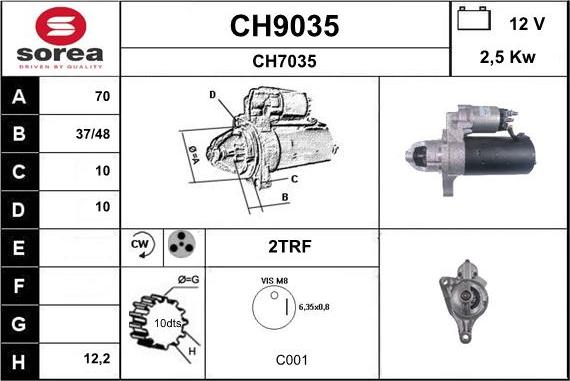 SNRA CH9035 - Стартер autozip.com.ua