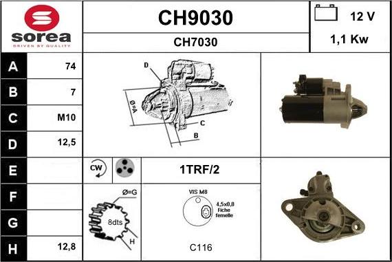 SNRA CH9030 - Стартер autozip.com.ua