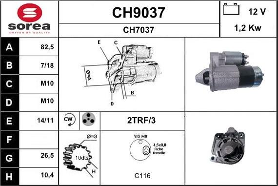 SNRA CH9037 - Стартер autozip.com.ua