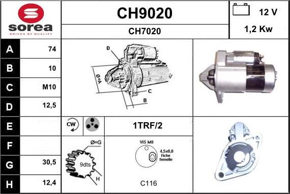 SNRA CH9020 - Стартер autozip.com.ua