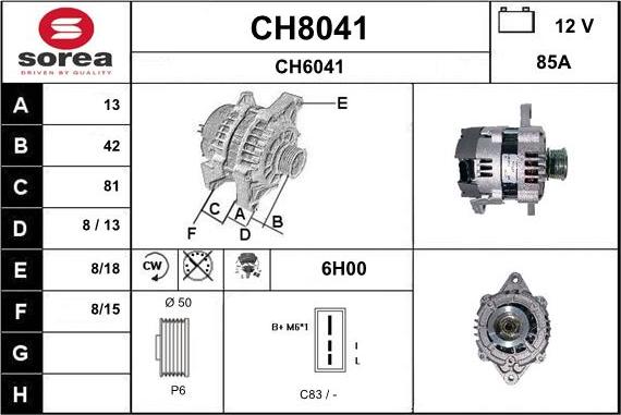 SNRA CH8041 - Генератор autozip.com.ua