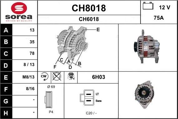 SNRA CH8018 - Генератор autozip.com.ua