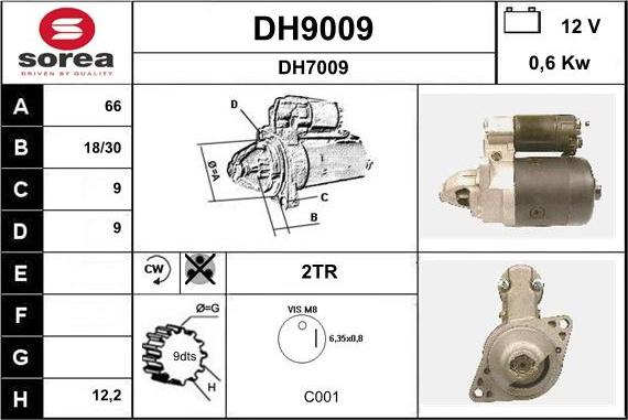 SNRA DH9009 - Стартер autozip.com.ua