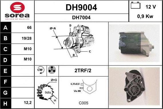 SNRA DH9004 - Стартер autozip.com.ua