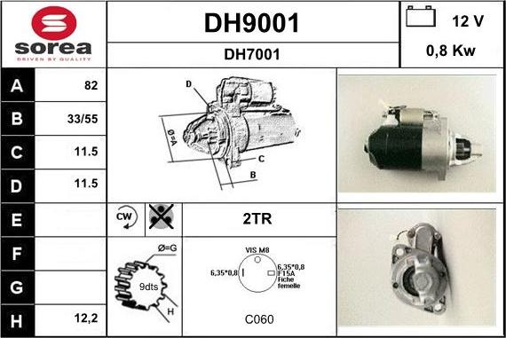 SNRA DH9001 - Стартер autozip.com.ua