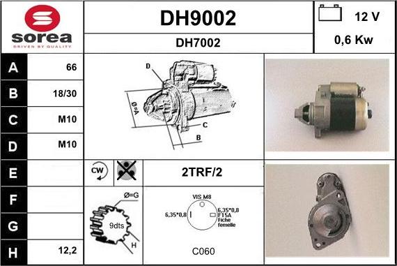 SNRA DH9002 - Стартер autozip.com.ua