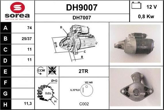 SNRA DH9007 - Стартер autozip.com.ua