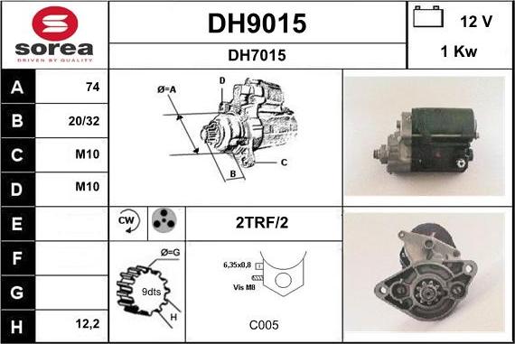 SNRA DH9015 - Стартер autozip.com.ua