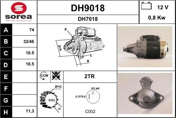 SNRA DH9018 - Стартер autozip.com.ua