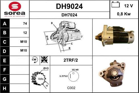 SNRA DH9024 - Стартер autozip.com.ua