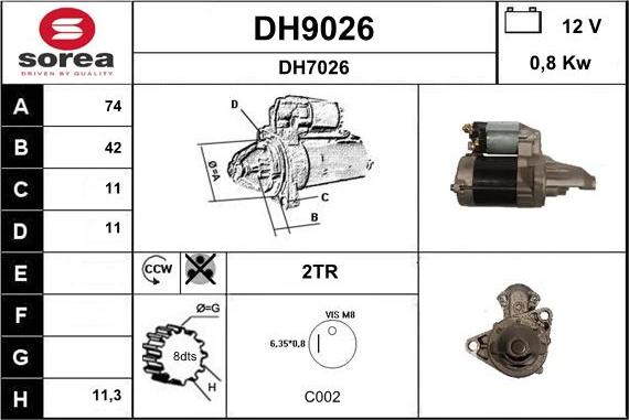 SNRA DH9026 - Стартер autozip.com.ua