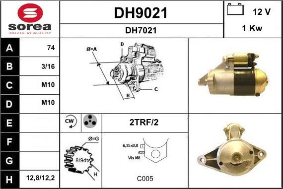 SNRA DH9021 - Стартер autozip.com.ua