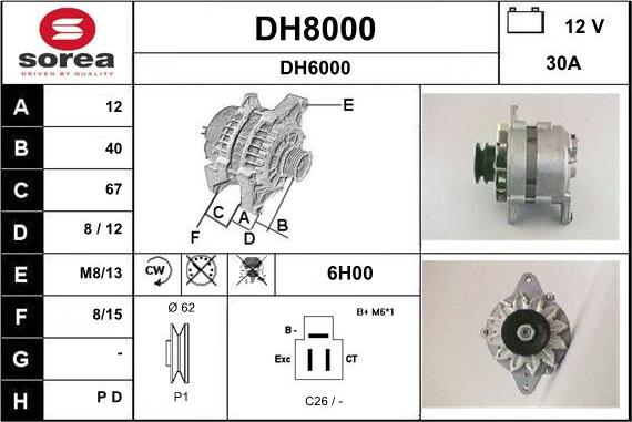 SNRA DH8000 - Генератор autozip.com.ua