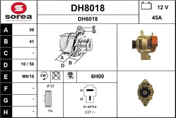 SNRA DH8018 - Генератор autozip.com.ua