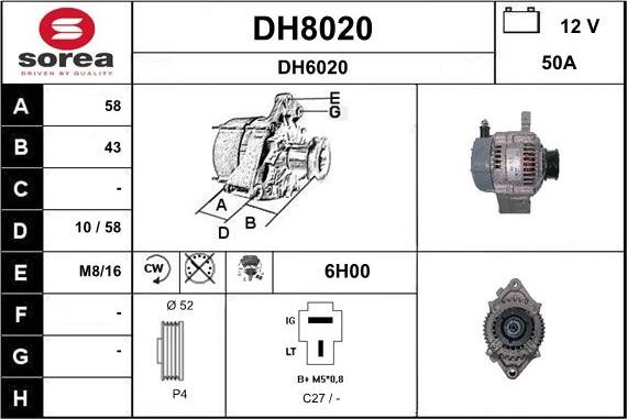 SNRA DH8020 - Генератор autozip.com.ua