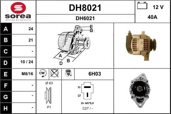 SNRA DH8021 - Генератор autozip.com.ua