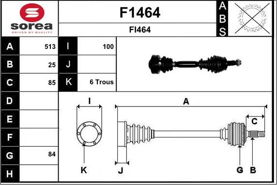 SNRA F1464 - Приводний вал autozip.com.ua