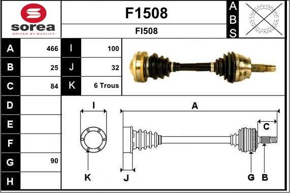 SNRA F1508 - Приводний вал autozip.com.ua