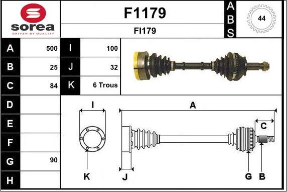 SNRA F1179 - Приводний вал autozip.com.ua