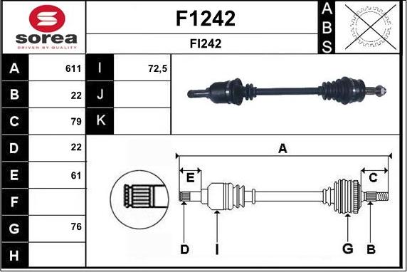 SNRA F1242 - Приводний вал autozip.com.ua