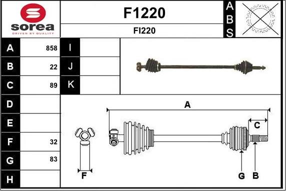 SNRA F1220 - Приводний вал autozip.com.ua